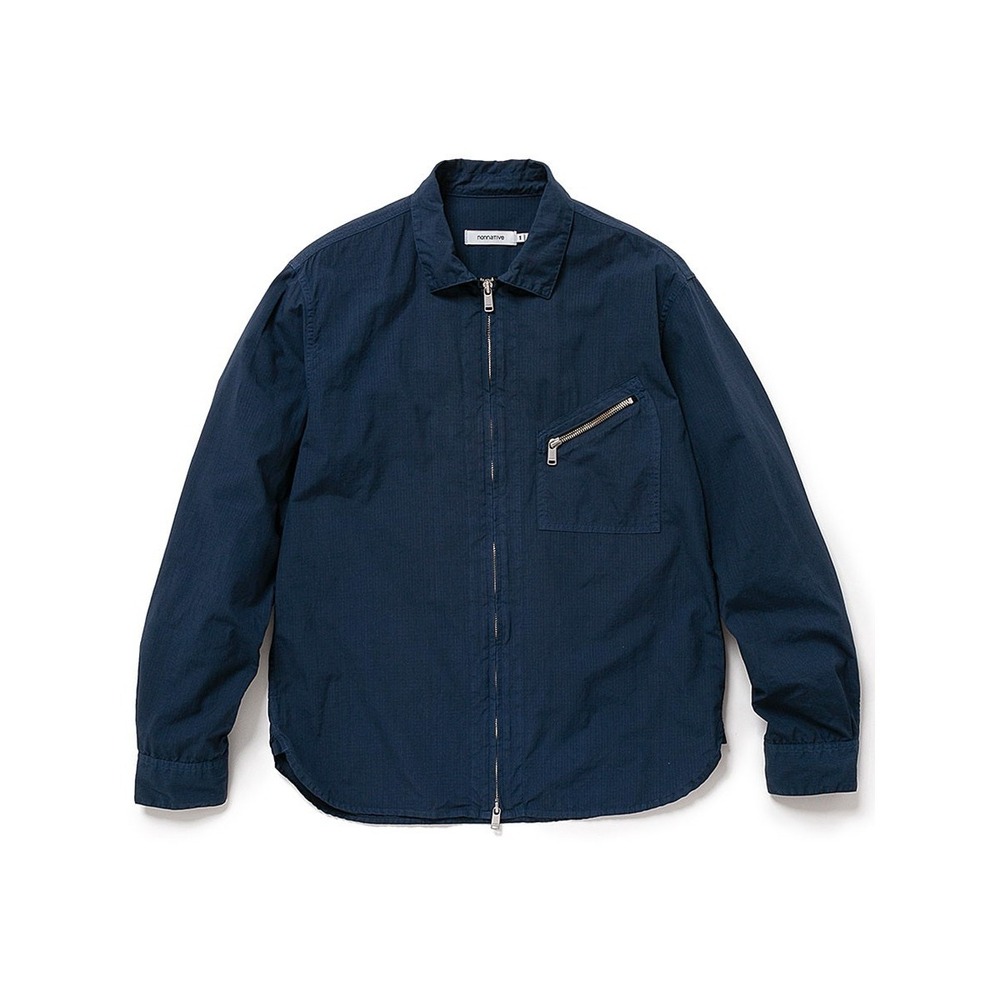 NONNATIVE RANCHER FULL ZIP L/S SHIRT COTTON RIPSTOP OVERDYED SIZE 3 JP/ L US